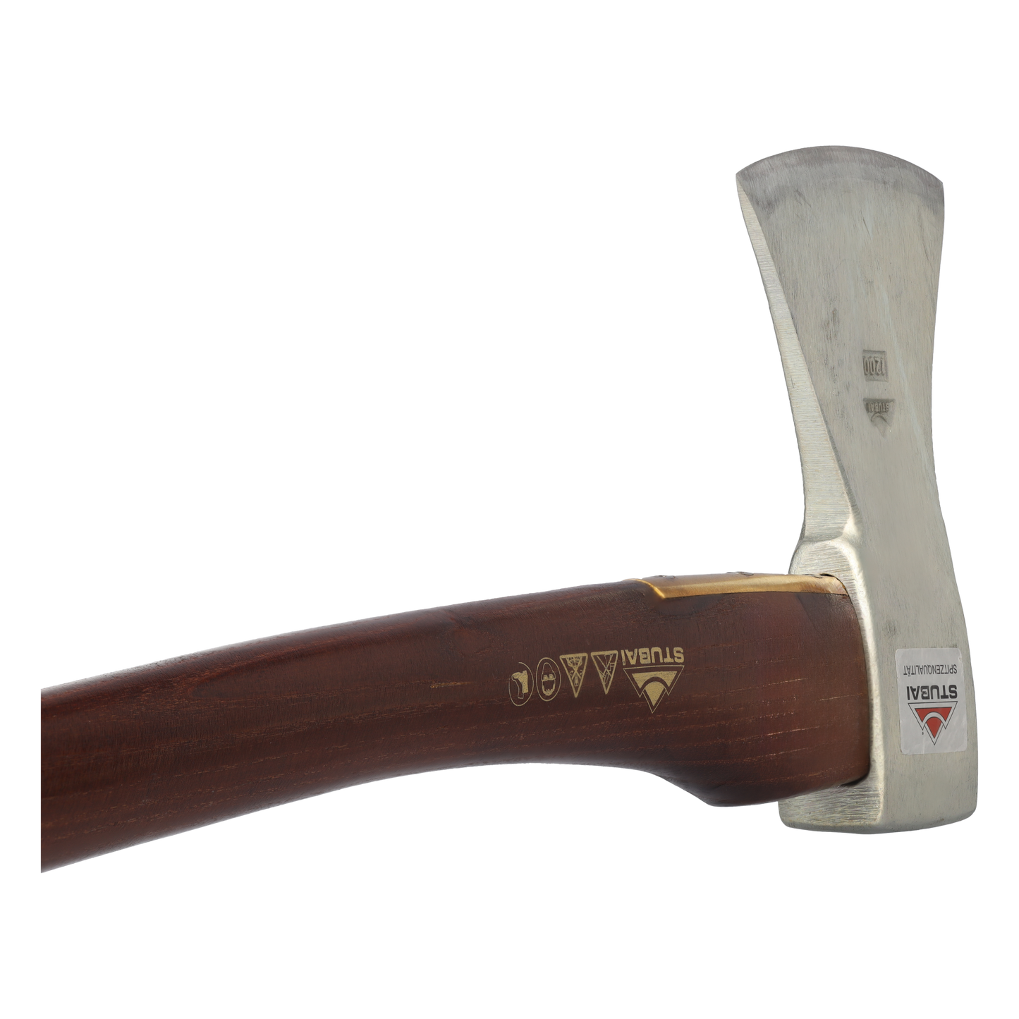 STUBAI Astbeil Putzhake im Nirolook mit Messing-Stielschutz | 1200 g Kopfgewicht | Beil aus Stahl mit Holzgriff, kleine Axt zur Forstarbeit, Spaltbeil, Allzweckbeil, Freizeitbeil