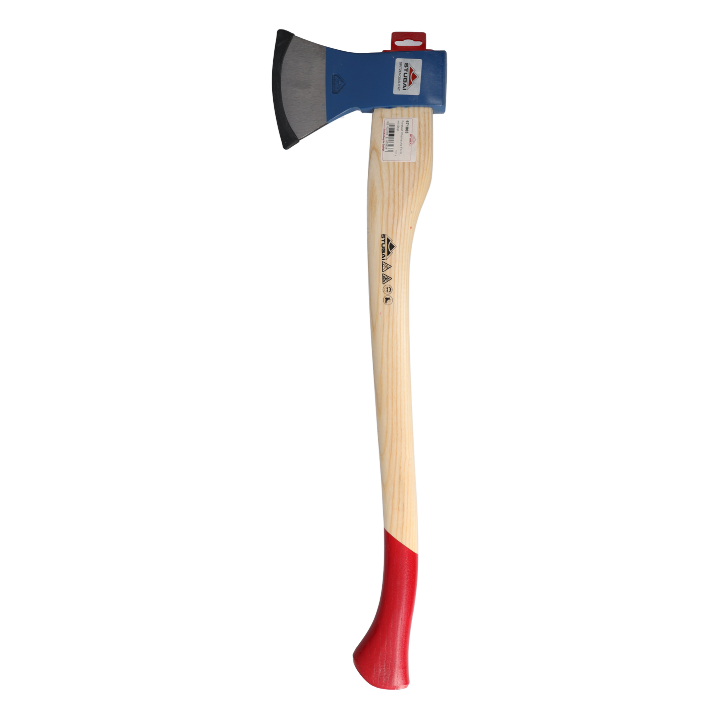 STUBAI Forstaxt | 1400 g Kopfgewicht | Axt Rheinische Form aus Stahl mit Holzgriff, kleine Axt zur Wald- und Gartenarbeit, Fällaxt, Spaltaxt, Universalaxt