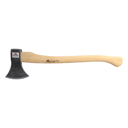 STUBAI Astbeil Nature mit Stiel 650 mm | 1200 g | Axt mit Griff aus Eschenholz | Beil für Wald, Outdoor, Bushcraft | Forstaxt zum Holzspalten