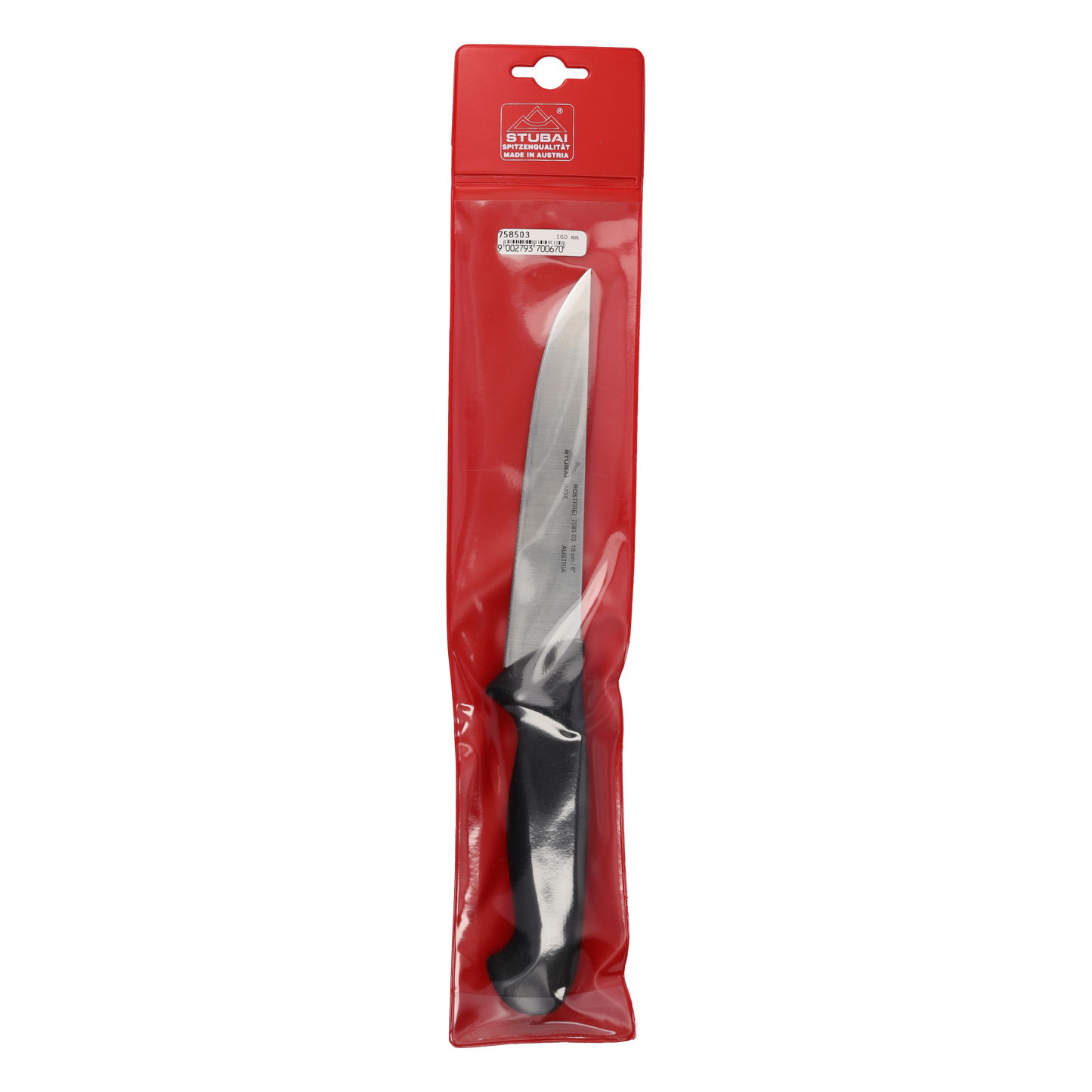 STUBAI Stechmesser | 160 mm | scharfes Küchenmesser aus Edelstahl, rostfrei, spülmaschinenfest