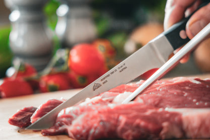 STUBAI hochwertiges Ausbeinmesser geschmiedet | 130 mm | Fleischermesser aus Edelstahl für Schneiden von Fleisch, Steak, Filet, Geflügel & Lebensmitteln, spülmaschinenfest, schwarzer Griff