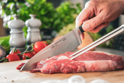 STUBAI hochwertiges breites Kochmesser geschmiedet | 160 mm | Küchenmesser aus Edelstahl für Schneiden von Fleisch, Geflügel, Gemüse, Obst & Lebensmitteln, spülmaschinenfest, schwarzer Griff