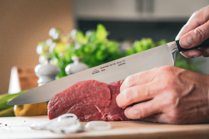 STUBAI schmales Kochmesser geschmiedet 160 mm | Küchenmesser aus Edelstahl für Schneiden von Fleisch, Geflügel, Gemüse, Obst & Lebensmitteln, spülmaschinenfest, schwarzer Griff