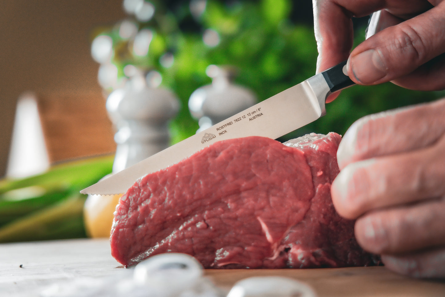 STUBAI hochwertiges Steakmesser | 120 mm | Küchenmesser zum Schneiden von Steaks, Braten und Fleischgerichte, spülmaschinenfest