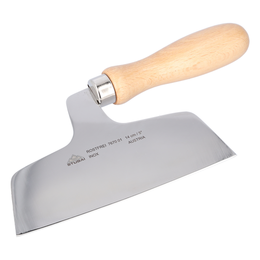STUBAI Nudelhackl 120 g – Nudelmesser aus rostfreiem Edelstahl mit Holzgriff, traditioneller Nudelschneider für Teigwaren, Nudelhacker für hausgemachte Pasta, Spätzle und Knöpfle