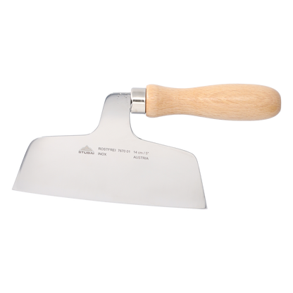 STUBAI Nudelhackl 120 g – Nudelmesser aus rostfreiem Edelstahl mit Holzgriff, traditioneller Nudelschneider für Teigwaren, Nudelhacker für hausgemachte Pasta, Spätzle und Knöpfle