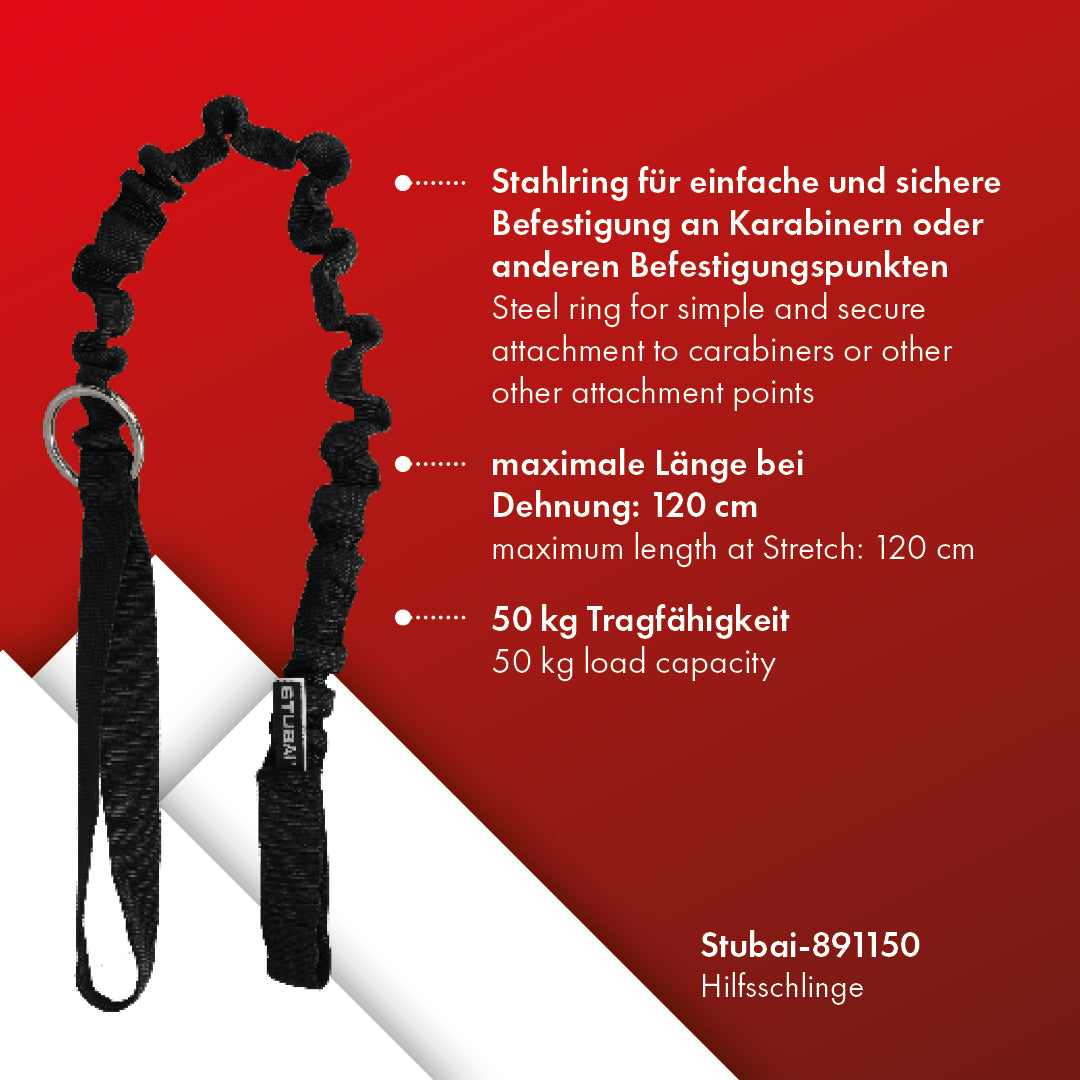 STUBAI Hilfsschlinge Tool Leash XL | bis 120 cm | zum Sichern und Befestigen von Werkzeugen, für Baustelle, Klettern, Bergsteigen, Outdoor-Abenteuer