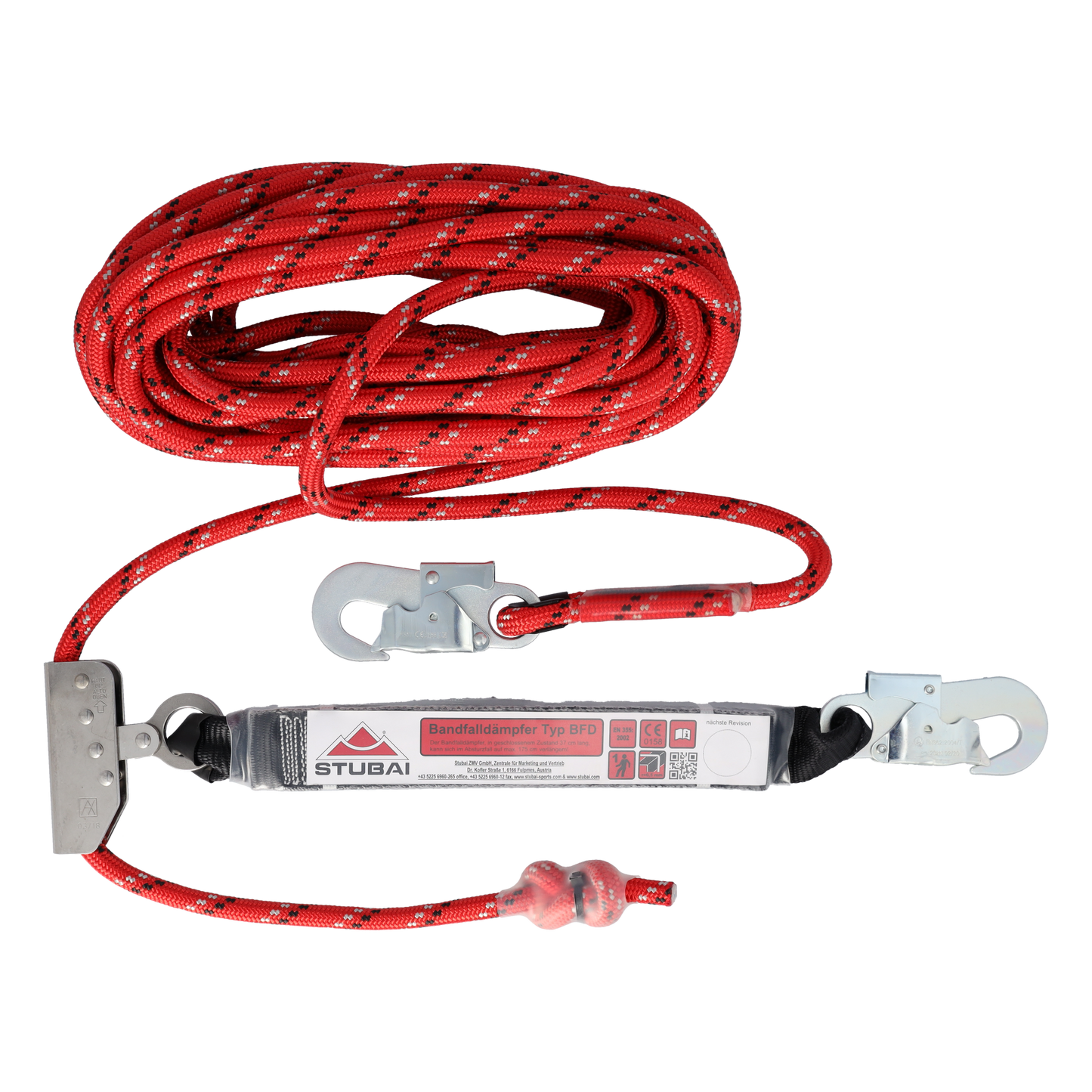 STUBAI Dachdecker-Set PSA Basic Plus | Komplettgurt, Mitlaufendes Auffanggerät 15m Seil, Work Loop 120, HMS Stahlkarabiner 26kN und Tragetasche für hohe Sicherheit und Komfort für Profikletterer | Klettersicherheitsausrüstung