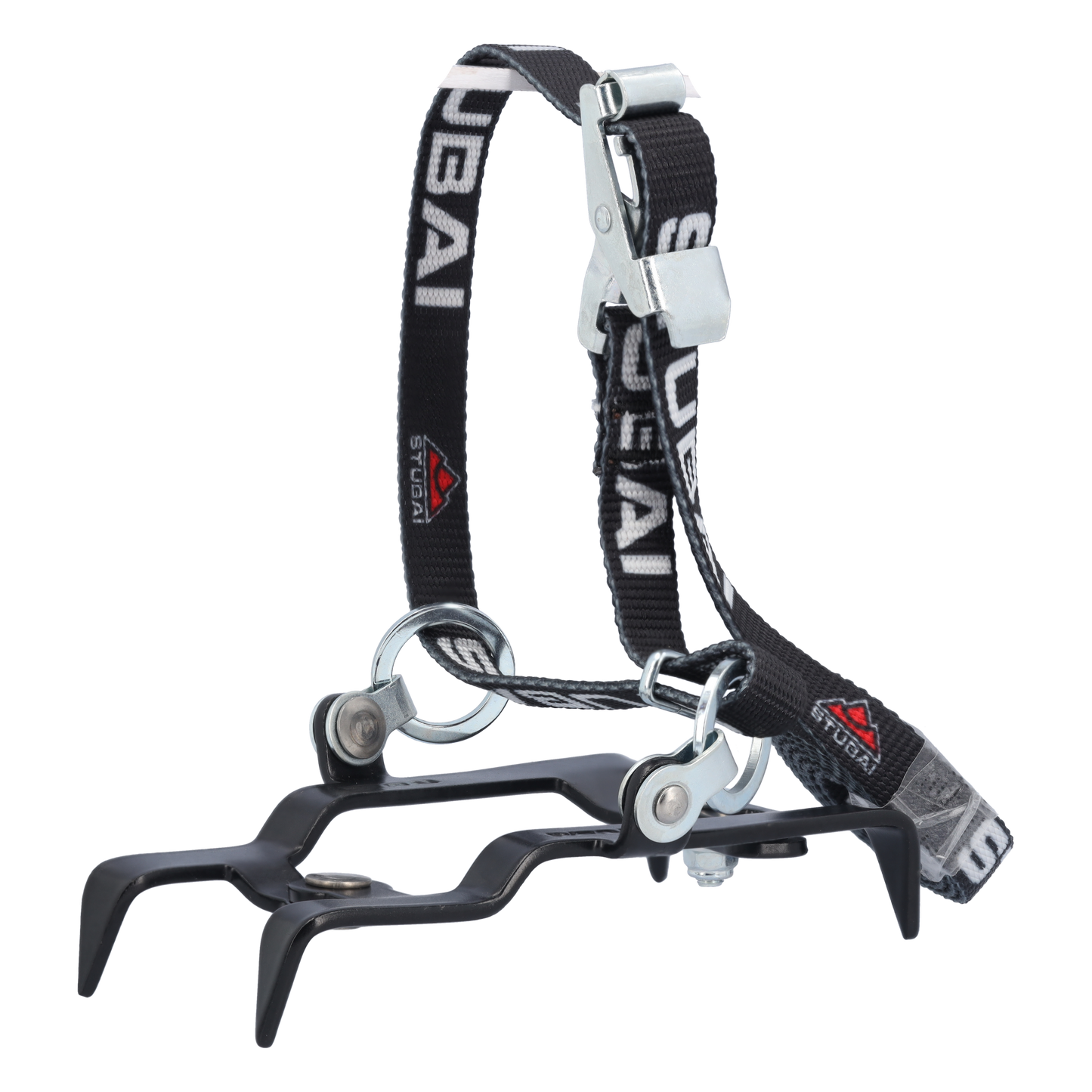 STUBAI Fußeisen Antislip | 4-zack mit Riemenbindung, 280 g | Rutschsicherung für Schuhe, für Outdoor- und Bergsportaktivitäten, Gletscherklettern, Hochgebirgstouren