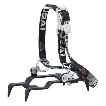 STUBAI Fußeisen Antislip | 4-zack mit Riemenbindung, 280 g | Rutschsicherung für Schuhe, für Outdoor- und Bergsportaktivitäten, Gletscherklettern, Hochgebirgstouren