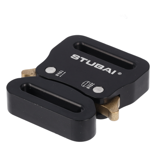 STUBAI Gurtschnalle bis 25 mm | vergütetem Aluminium mit schwarzer Eloxierung | CLICK FIX 2.0 KLEIN | verhindert Öffnen unter Last | Profiqualität Made in Austria