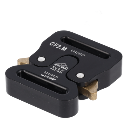 STUBAI Gurtschnalle bis 25 mm | vergütetem Aluminium mit schwarzer Eloxierung | CLICK FIX 2.0 KLEIN | verhindert Öffnen unter Last | Profiqualität Made in Austria