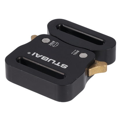 STUBAI Gurtschnalle bis 25 mm | vergütetem Aluminium mit schwarzer Eloxierung | CLICK FIX 2.0 KLEIN | verhindert Öffnen unter Last | Profiqualität Made in Austria