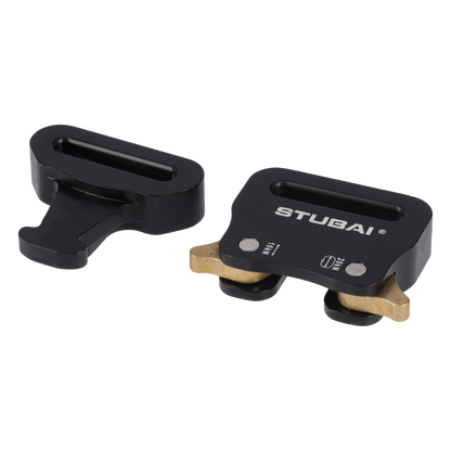 STUBAI Gurtschnalle bis 25 mm | vergütetem Aluminium mit schwarzer Eloxierung | CLICK FIX 2.0 KLEIN | verhindert Öffnen unter Last | Profiqualität Made in Austria