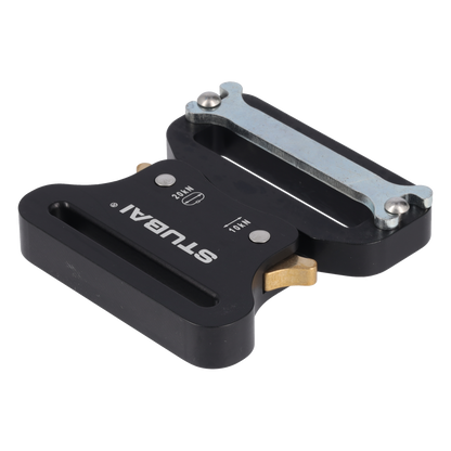 STUBAI Gurtschnalle bis 45 mm | vergütetes Aluminium schwarz eloxiert mit Stahl-Verstellplatte | CLICK FIX FLEX 2.0 | 10 kN Bruchlast | verhindert Öffnen unter Last | Profiqualität Made in Austria