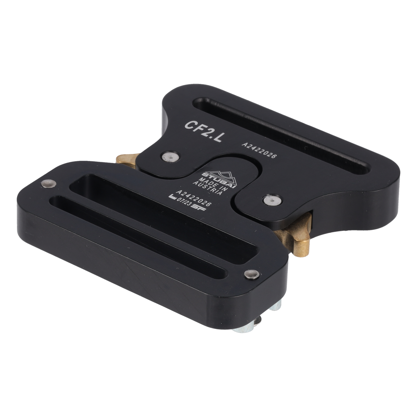 STUBAI Gurtschnalle bis 45 mm | vergütetes Aluminium schwarz eloxiert mit Stahl-Verstellplatte | CLICK FIX FLEX 2.0 | 10 kN Bruchlast | verhindert Öffnen unter Last | Profiqualität Made in Austria