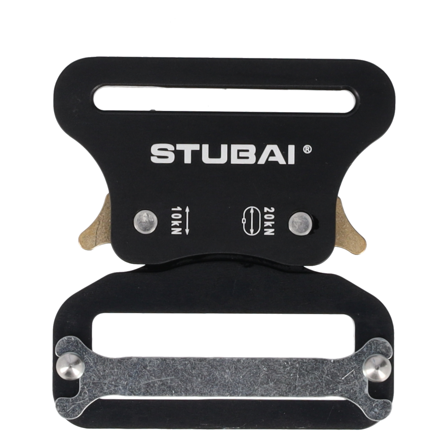 STUBAI Gurtschnalle bis 45 mm | vergütetes Aluminium schwarz eloxiert mit Stahl-Verstellplatte | CLICK FIX FLEX 2.0 | 10 kN Bruchlast | verhindert Öffnen unter Last | Profiqualität Made in Austria