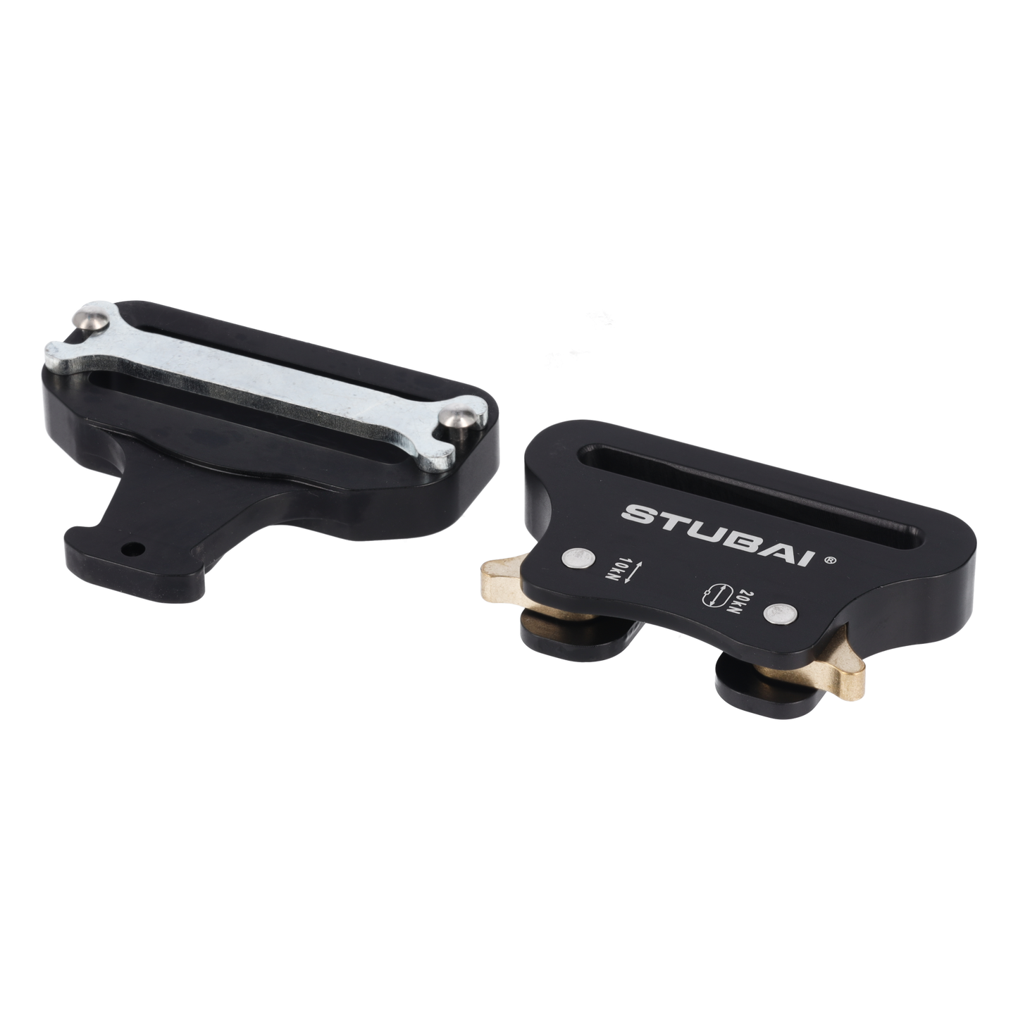 STUBAI Gurtschnalle bis 45 mm | vergütetes Aluminium schwarz eloxiert mit Stahl-Verstellplatte | CLICK FIX FLEX 2.0 | 10 kN Bruchlast | verhindert Öffnen unter Last | Profiqualität Made in Austria