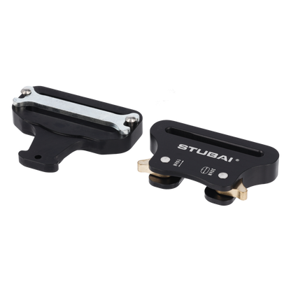 STUBAI Gurtschnalle bis 45 mm | vergütetes Aluminium schwarz eloxiert mit Stahl-Verstellplatte | CLICK FIX FLEX 2.0 | 10 kN Bruchlast | verhindert Öffnen unter Last | Profiqualität Made in Austria