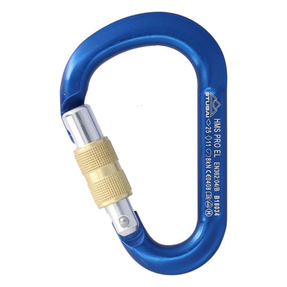 STUBAI HMS Karabiner | Karabiner mit Schraubverschluss, Schraubkarabiner zum Klettern, Kletter-Karabinerhaken, Sicherungskarabiner zum Bergsteigen, Blau