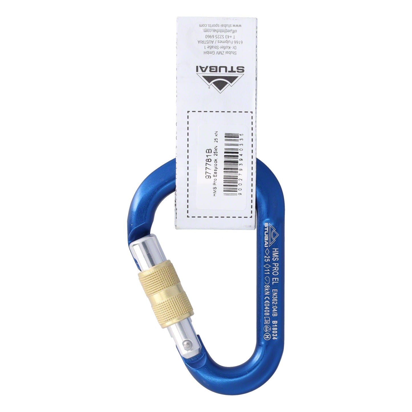 STUBAI HMS Karabiner | Karabiner mit Schraubverschluss, Schraubkarabiner zum Klettern, Kletter-Karabinerhaken, Sicherungskarabiner zum Bergsteigen, Blau