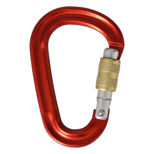 STUBAI HMS Karabiner Pico | Rot | Karabiner mit Schraubsicherung, Leichter Schraubkarabiner, Sicherungsgerät zum Klettern