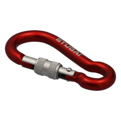 STUBAI Dwarf Fangkarabiner – kompakter Sicherheitskarabiner in Rot, leicht & robust für Klettersteig, Alpin- & Sportklettern, zuverlässiger Verschlussmechanismus,