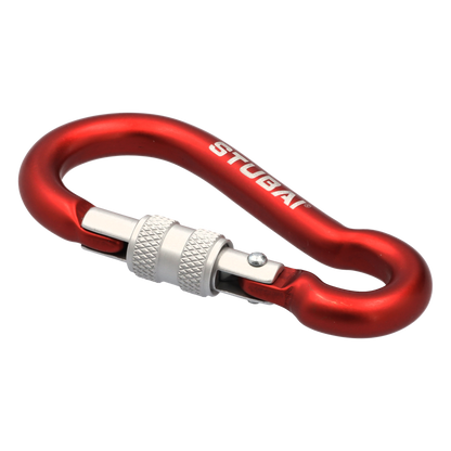 STUBAI Dwarf Fangkarabiner – kompakter Sicherheitskarabiner in Rot, leicht & robust für Klettersteig, Alpin- & Sportklettern, zuverlässiger Verschlussmechanismus,