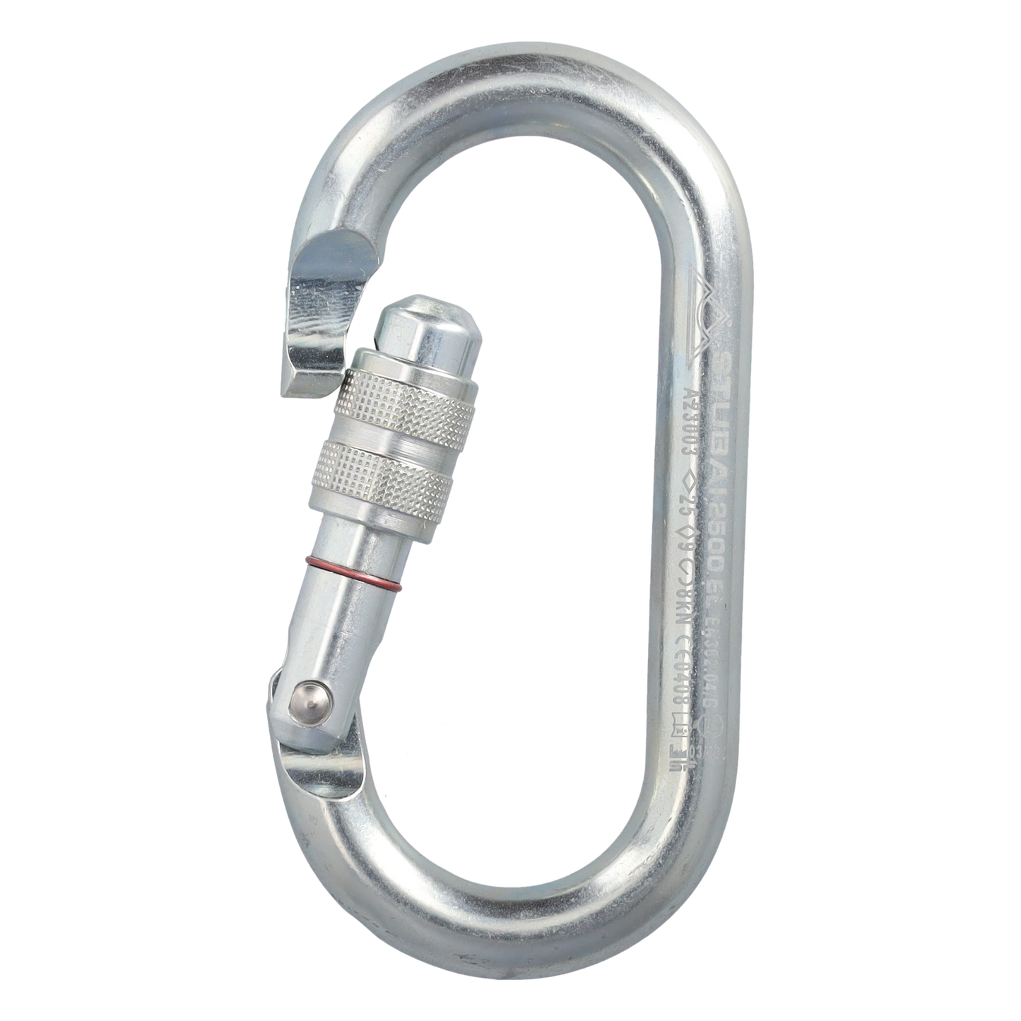 STUBAI Stahl-Karabiner | Stahlkarabiner OVAL 40 kN mit Schraubsicherung | Schraubkarabiner | Karabinerhaken | Karabiner zum Klettern, Topropen, Industrieklettern