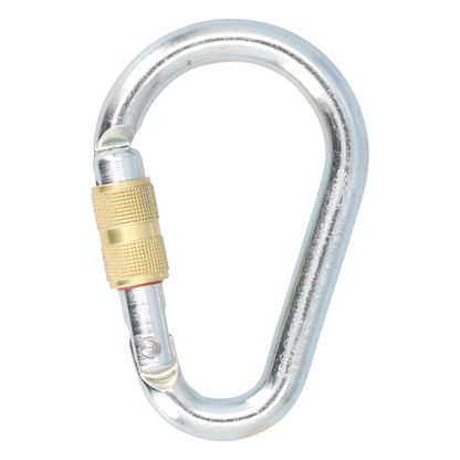 STUBAI Stahl-Karabiner | HMS Steel EL | Kletter-Karabiner mit Easylock-Verschluss | Karabinerhaken | Schraubkarabiner | Karabiner zum Klettern, Topropen, Industrieklettern