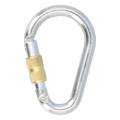 STUBAI Stahl-Karabiner | HMS Steel EL | Kletter-Karabiner mit Easylock-Verschluss | Karabinerhaken | Schraubkarabiner | Karabiner zum Klettern, Topropen, Industrieklettern