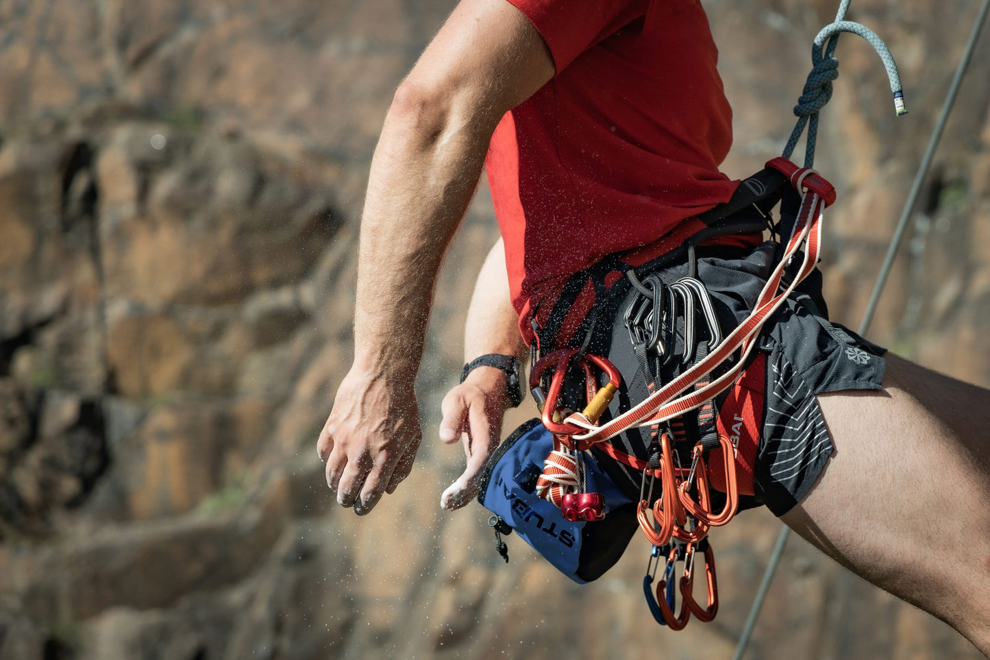 STUBAI Chalk-Bag | petrol | Chalkbag zum Klettern und Bouldern, Magnesium-Beutel, Kalk-Tasche, Kreidebeutel, Magnesiabeutel