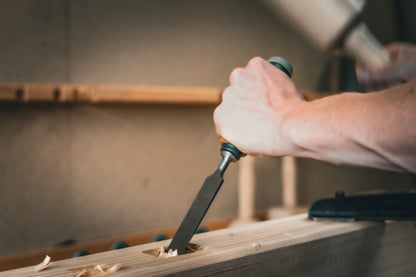 STUBAI Stemmeisen Set mit Korkgriff | 5-teilig (4/10/16/20/30 mm) in robuster Rolltasche | Stechbeitel mit rutschfestem KORK-Heft – ergonomisch, langlebig & präzise | Profi-Holzbearbeitung für Schreiner & Tischler