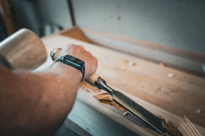 STUBAI Zimmermanns-Stemmeisen 35 mm mit Holzgriff aus Weißbuche, Stechbeitel für präzise Holzbearbeitung, Stecheisen für Schreiner Tischler, extra starke lange Klinge