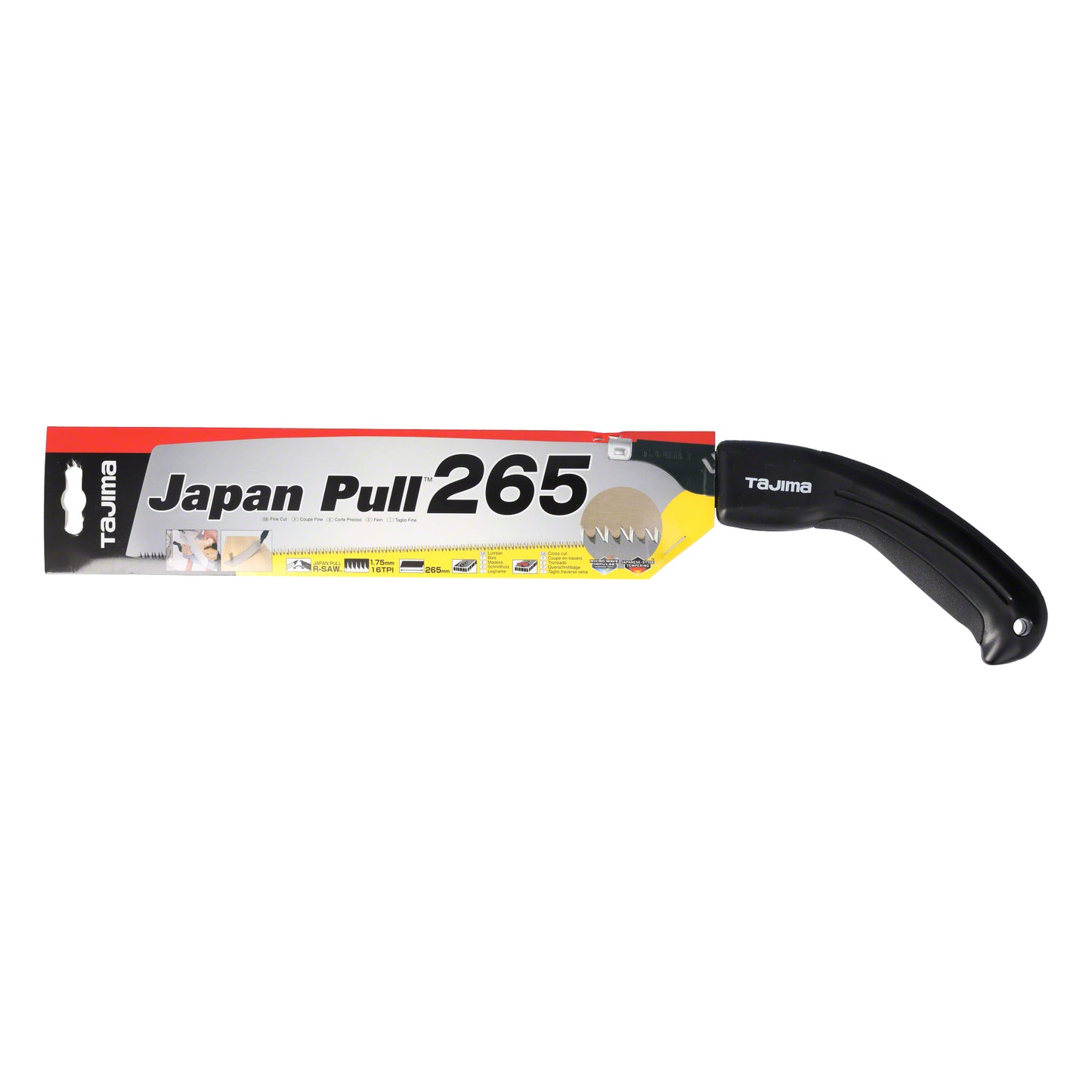 TAJIMA Japan Pull Säge 265mm, 16 Zähne pro Zoll & 0,9mm Stärke, Handsäge aus Japan