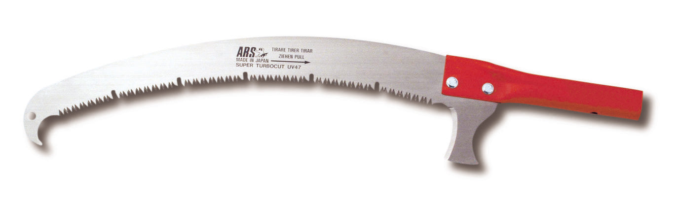 ARS Teleskopsäge UV-47 mit Teleskopgestänge EXP-5.5: Dreiteiliges hochfestes Oval-Aluminiumgestänge, stufenlos verstellbar bis 7 m, Druckknopfarretierung, Klemmhebel, gummierte Kälteisolierung (97 cm)