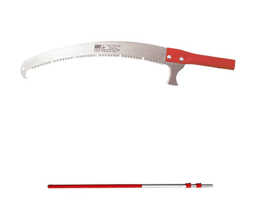 ARS Teleskopsäge UV-47 mit Teleskopgestänge EXP-5.5: Dreiteiliges hochfestes Oval-Aluminiumgestänge, stufenlos verstellbar bis 7 m, Druckknopfarretierung, Klemmhebel, gummierte Kälteisolierung (97 cm)
