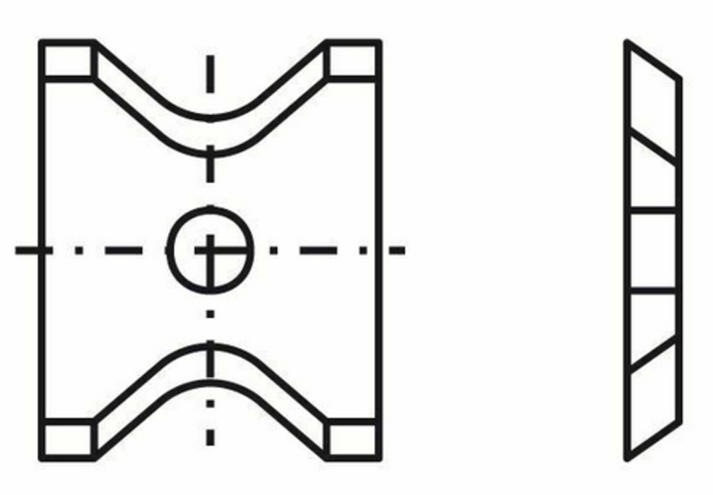 Blankett 45 13x16x2,0mm d=4,0mm R=4 T04F 10 Stück