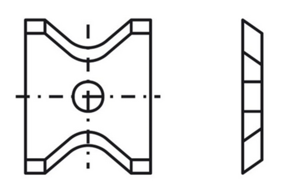 Blankett 45 13x16x2,0mm d=4,0mm R=2 T04F 10 Stück