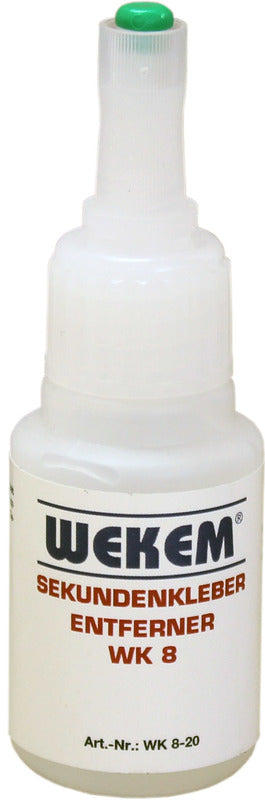 WEKEM WK 8 Sekundenkleberentferner 20 ml, Entferner löst und entfernt Cyanacrylat Klebstoff kraftvoll und unkompliziert