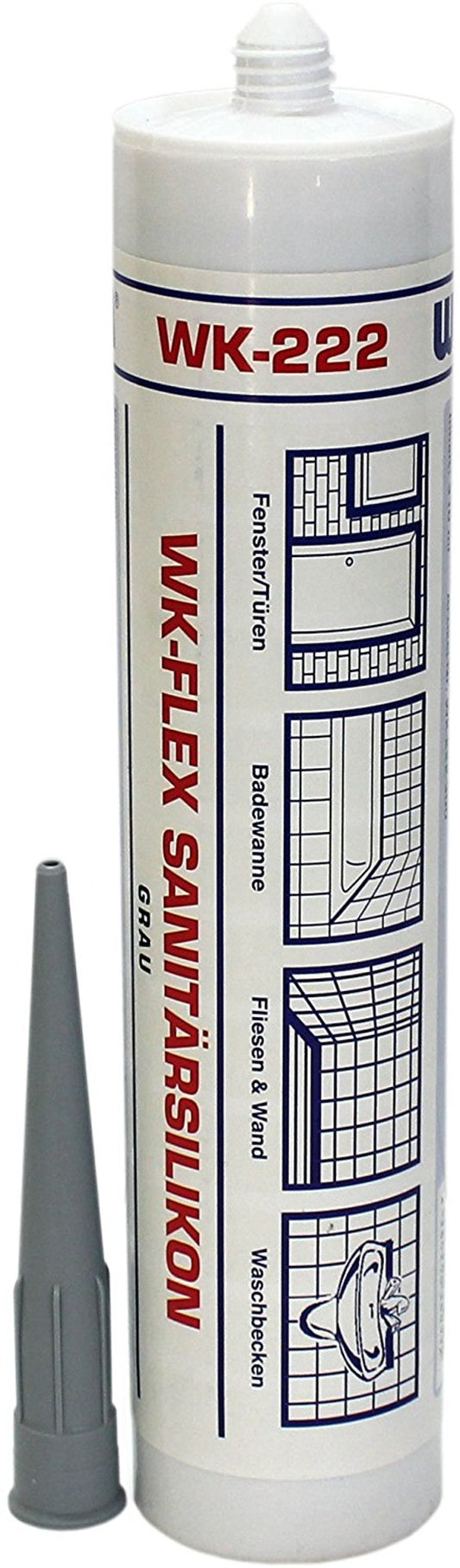 WEKEM WK 222 WK-FLEX Sanitärsilikon grau 310 ml