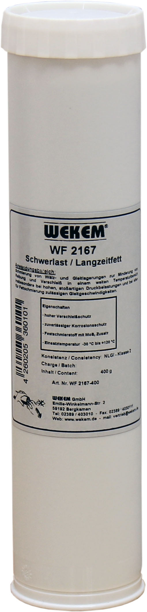 WEKEM WF 2167 Langzeit-/ Schwerlastfett mit MoS2, 400g Kartusche