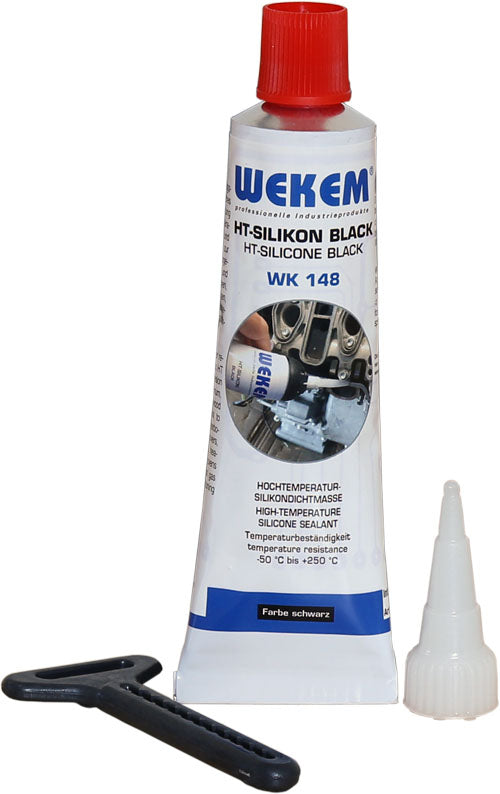 WEKEM WK 148 Hochtemperatursilikon schwarz  80 ml Tube
