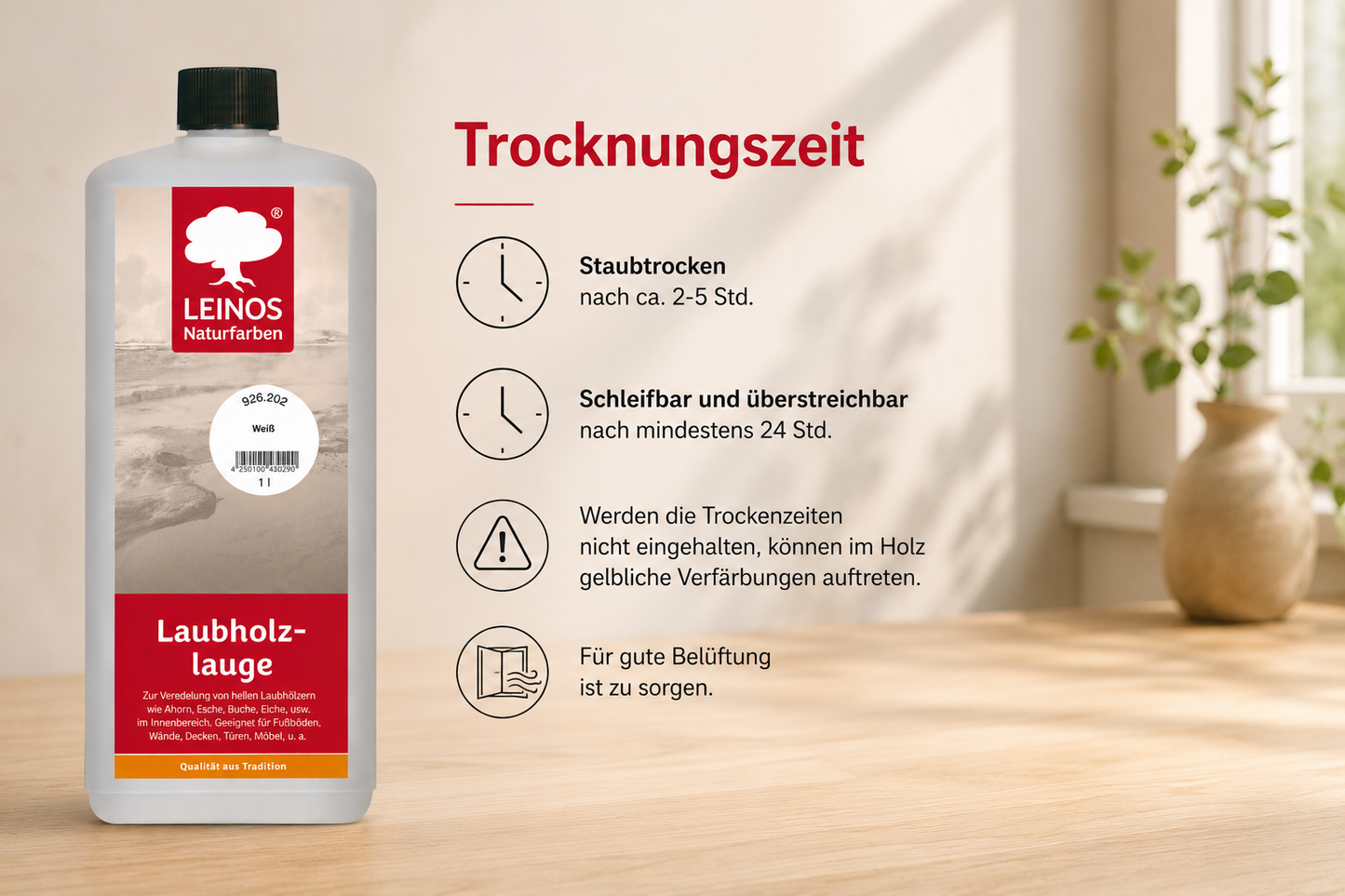 LEINOS 926 Laubholzlauge 1,00 l Weiß