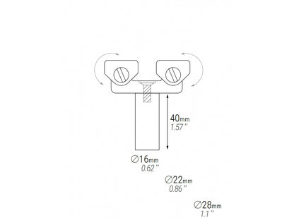 PIHER Adapter für Rohre mit Steckbolzen