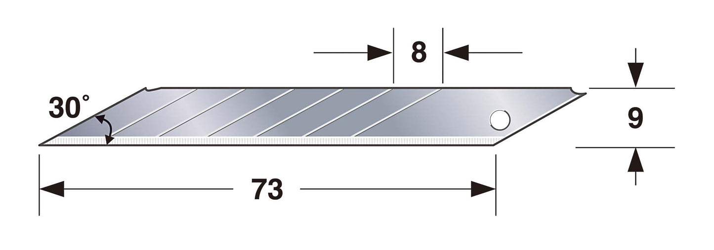 TAJIMA Ersatzklinge ENDURA 9mm 30°  10 Stück, TAJ-18984