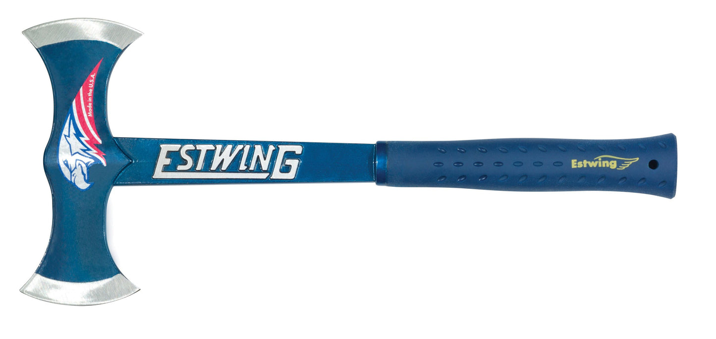 Estwing Black Eagle Doppelaxt mit blauen Vinylgriff