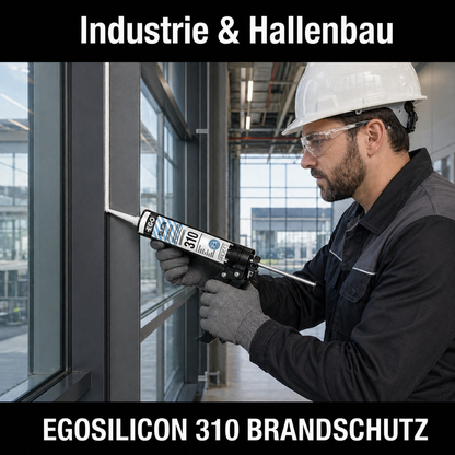 EGOSILICON 310 B1 Brandschutz-Silikon Anthrazit – 20×600 ml Schlauchfolie – schwer entflammbarer 1K-Silikon-Dichtstoff nach DIN 4102 B1 & EN 13501-1 für feuerhemmende Verglasungen und Anschlussfugen