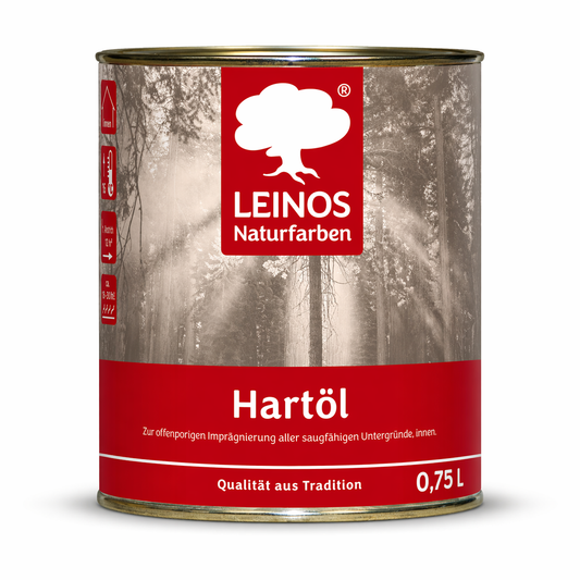 LEINOS Holzöl 750 ml | Hartöl Nussbaum für Tische Möbel Arbeitsplatten | Teak Eiche Möbelöl für effektive Versiegelung und langanhaltenden Schutz im Innenbereich