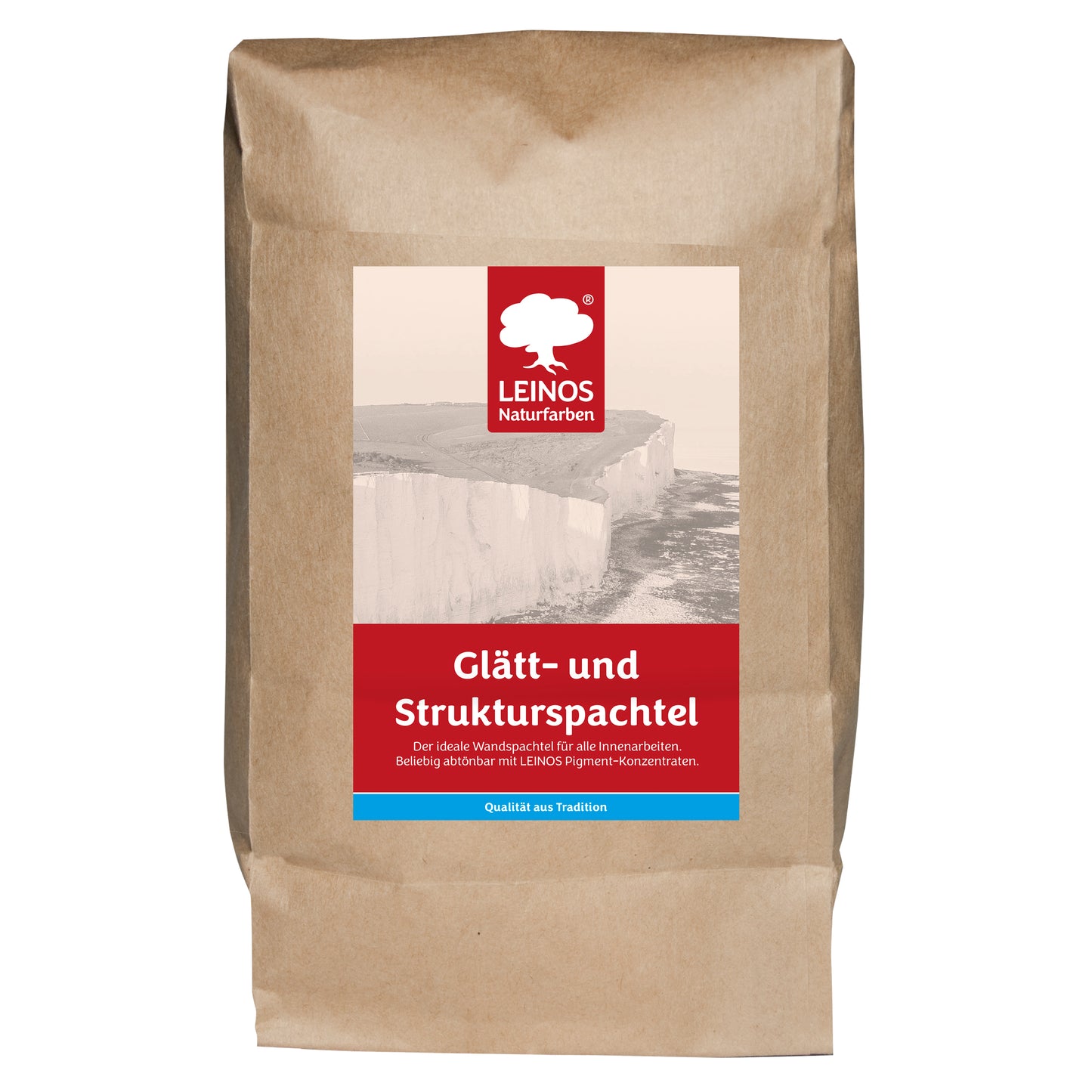 LEINOS Glätt- und Strukturspachtel 684, weiß – Feine Spachtelmasse für Wand & Decke innen, lösemittelfrei, atmungsaktiv, gebrauchsfertig, für Lehmputz, Kalk, Gips, Altanstrich, strukturierbar – 1 kg